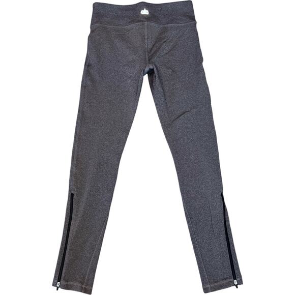 Alo Charcoal Gray Zip Ankle 7/8 Mid Rise Leggings Size XS Excellent Condition - Picture 1 of 12